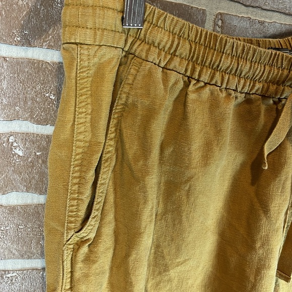 POINT SUR Pants Linen Lyocell Elastic Waist Mustard Jogger Pants - Picture 7 of 10